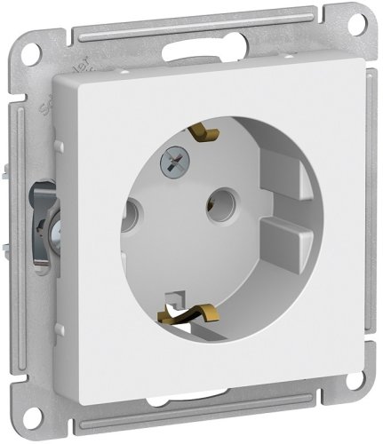 Розетка с заземлением без рамки Systeme Electric AtlasDesign 1-м. белый быстрозажим. клем. картинка